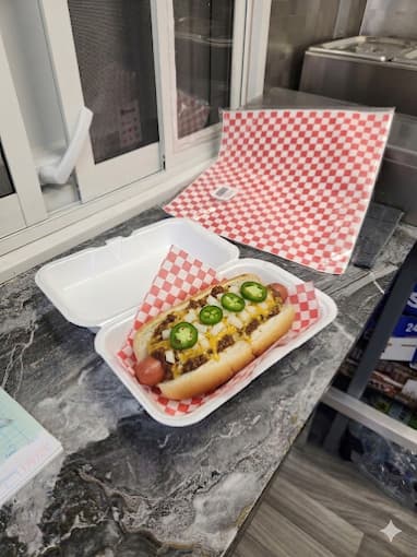 Chili dog from Yabba Dabba Dogs